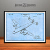 1942 Lockheed Constellation Airliner Patent Print Light Blue