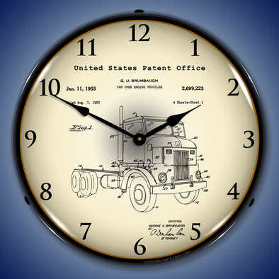 1950 Peterbuilt Cab Over Semi Truck Patent LED Clock