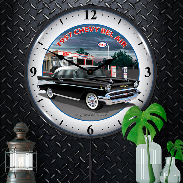 1957 Chevy Esso LED Clock