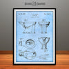 1957 Toilet Bowl Patent Print Light Blue