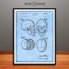 1960 Anatomical Skull Patent Print Light Blue
