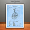 1961 Unicycle Patent Print Light Blue