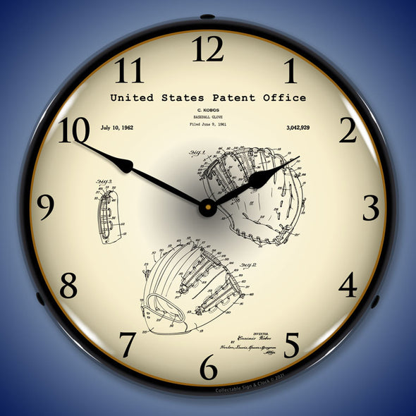 1962 Baseball Glove Patent LED Clock