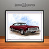 Black Cherry and Black 1970 Chevrolet Monte Carlo Muscle Car Art Print by Rudy Edwards