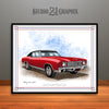 Cranberry and Black 1970 Chevrolet Monte Carlo Muscle Car Art Print by Rudy Edwards
