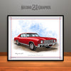 Cranberry 1970 Monte Carlo Muscle Car Art Print By Rudy Edwards