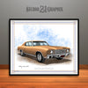 Gold 1970 Monte Carlo Muscle Car Art Print By Rudy Edwards