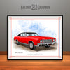 Red and Black 1970 Chevrolet Monte Carlo Muscle Car Art Print by Rudy Edwards