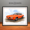 Orange 1970 Pontiac GTO Muscle Car Art Print By Rudy Edwards