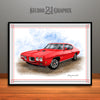 Red 1970 Pontiac GTO Muscle Car Art Print By Rudy Edwards