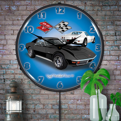 1971 Corvette Stingray Black LED Clock