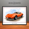Orange 1976 Chevrolet Corvette Muscle Car Art Print by Rudy Edwards