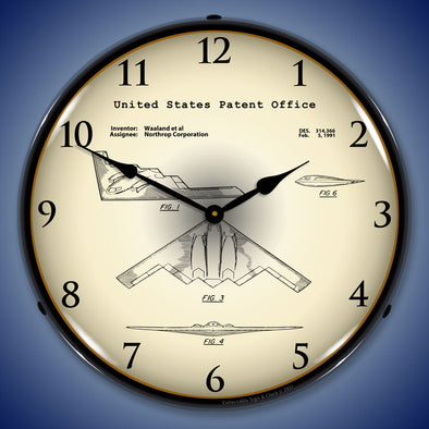 1991 Northrop B-2 Spirit Stealth Bomber Patent LED Clock