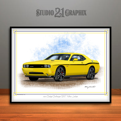 2012 Dodge Challenger SRT Yellow Jacket Art Print