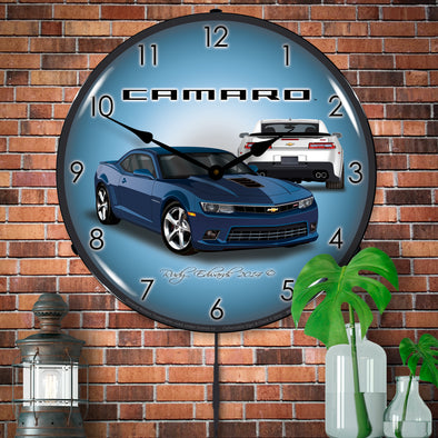 2014 SS Camaro Blue Ray LED Clock
