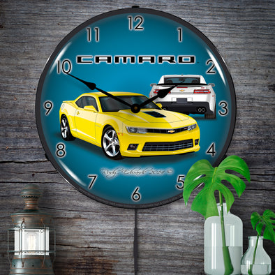 2014 SS Camaro Bright Yellow LED Clock