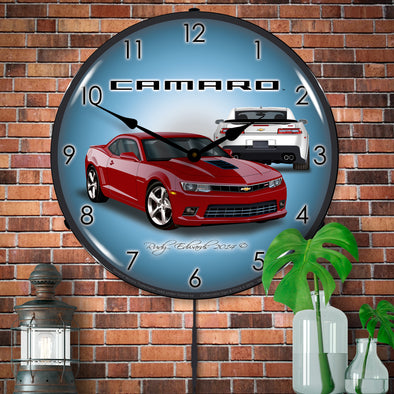 2014 SS Camaro Crystal Red LED Clock