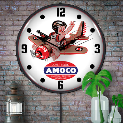 Amoco Aviation LED Clock