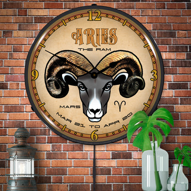 Aries Zodiac LED Clock
