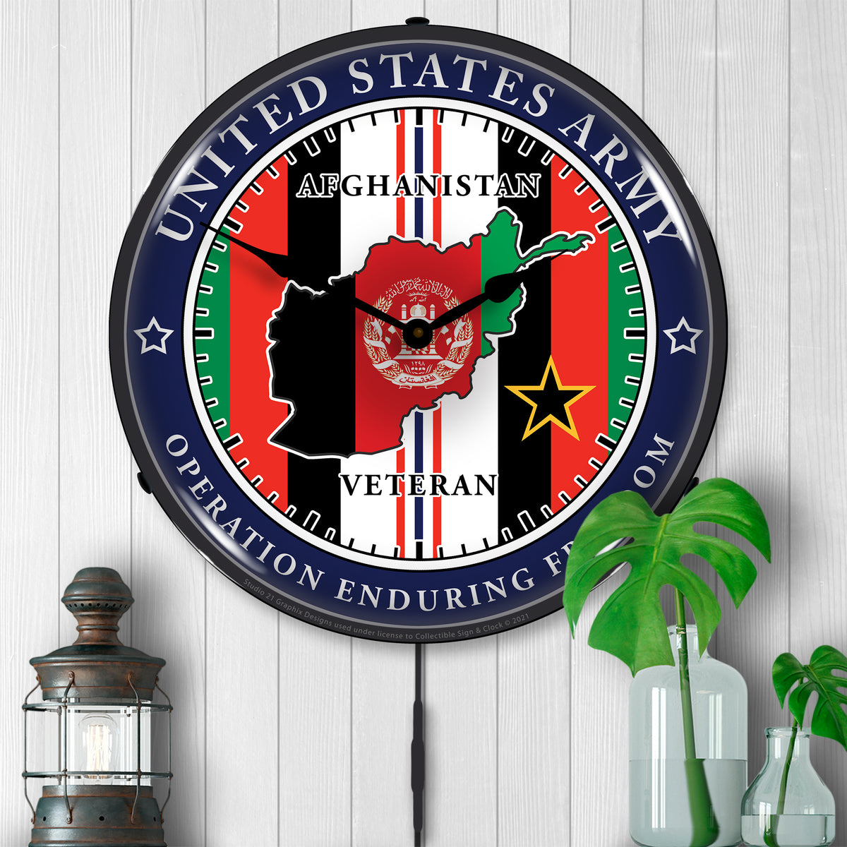 Enduring Clock Army Veteran Operation Enduring Freedom LED Clock – Studio 21 Graphix