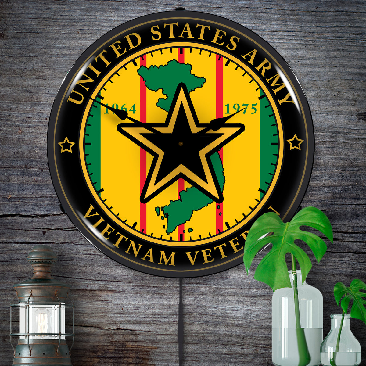 Army Vietnam Veteran LED Clock – Studio 21 Graphix