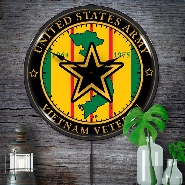 Army Vietnam Veteran LED Clock