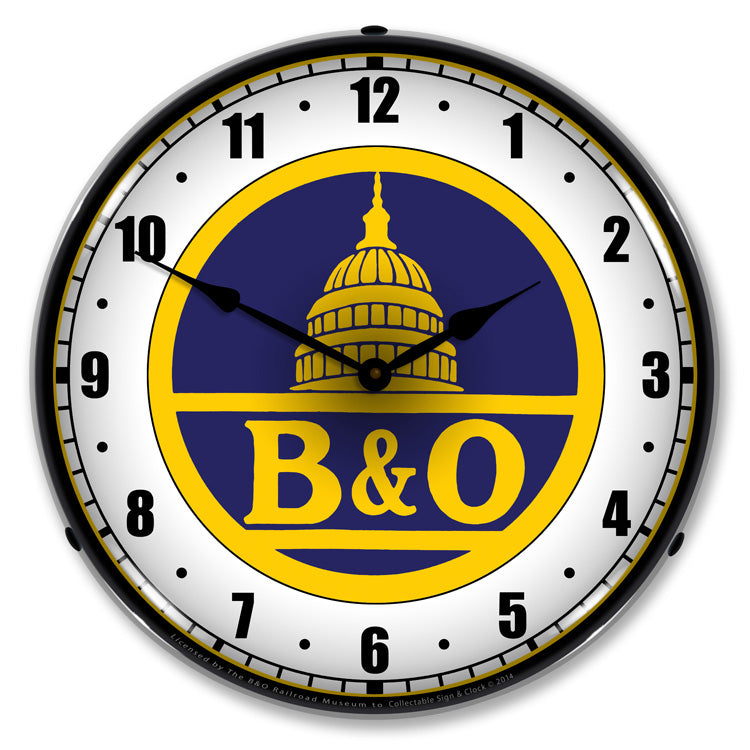 B & O Railroad LED Clock – Studio 21 Graphix
