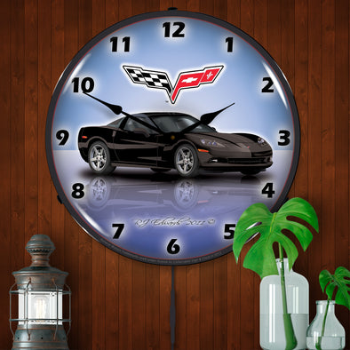 C6 Corvette Black LED Clock