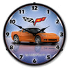 C6 Corvette Inferno Orange LED Clock