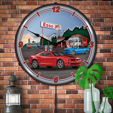 Camaro Esso Station LED Clock
