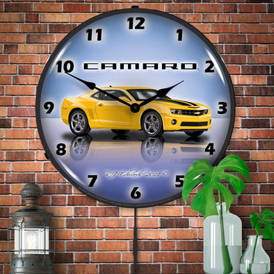 Camaro G5 Rally Yellow LED Clock