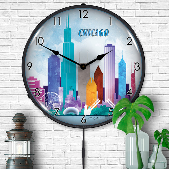 Chicago City Skyline LED Clock