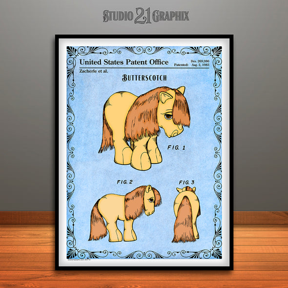 My Little Pony, Butterscotch, Colorized Patent Print Light Blue