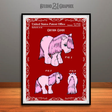 My Little Pony, Cotton Candy, Colorized Patent Print Red