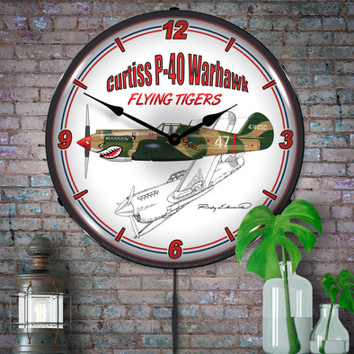 Curtiss P-40 Warhawk Aviation LED Clock