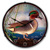 Green Wing Teal Duck Wildlife LED Clock
