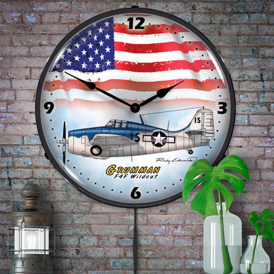 Grumman F4F Wildcat Aviation LED Clock