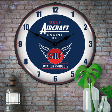 Gulf Aircraft Engine Oil Aviation LED Clock