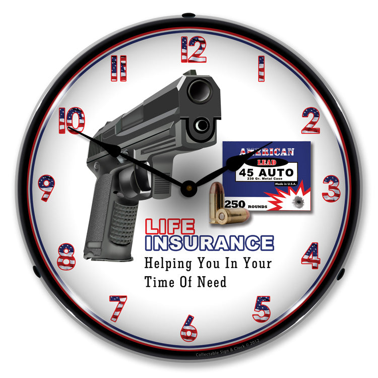 Gun Insurance LED Clock – Studio 21 Graphix
