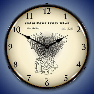 Harley Davidson Evolution Engine Patent LED Clock
