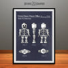 1996 Toy Skeleton Figure Colorized Patent Print Blackboard