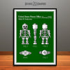 1996 Toy Skeleton Figure Colorized Patent Print Green