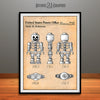 1996 Toy Skeleton Figure Colorized Patent Print Antique Paper