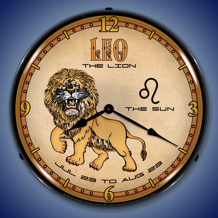 Leo Zodiac LED Clock – Studio 21 Graphix
