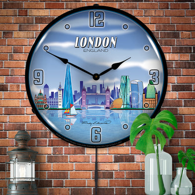 London City Skyline LED Clock