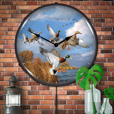 Mallards Wildlife LED Clock