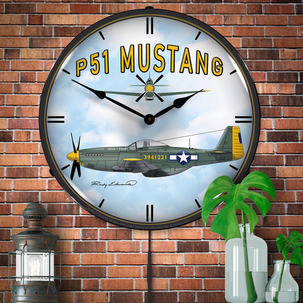 P51 Mustang Aviation LED Clock