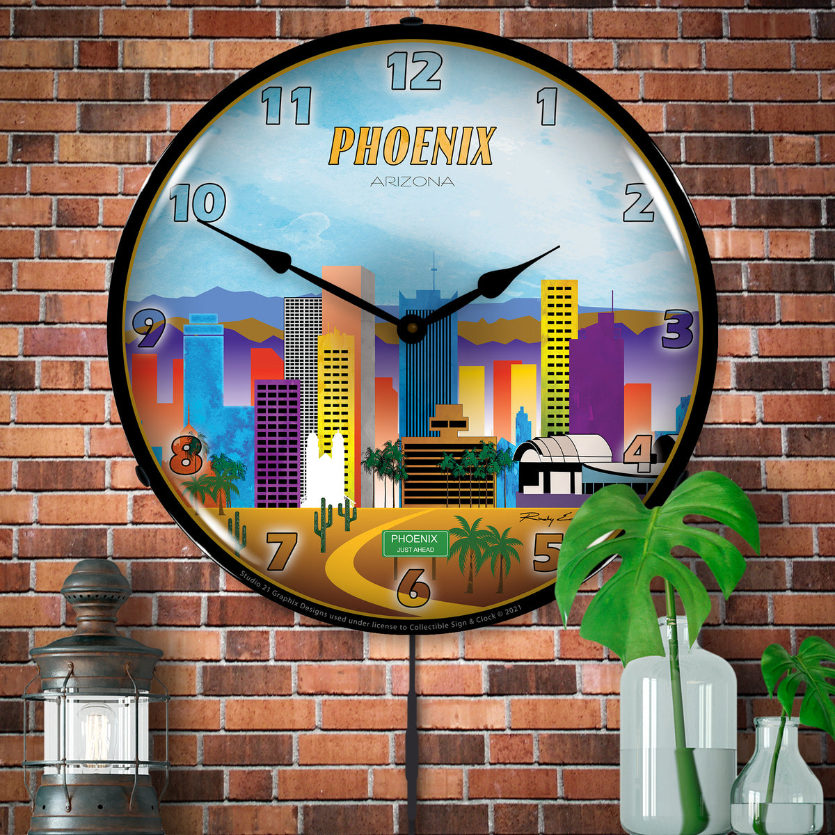 Phoenix City Skyline LED Clock – Studio 21 Graphix