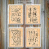Architect Tools Patent Prints Set of 4 Antique Paper