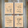 Basketball Set Of 4 Patent Prints Antique Paper